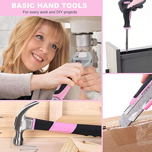 FASTPRO 175-Piece Pink Drill Set - 12V Cordless Lithium-ion Drill Driver & Tool Kit With Storage Bag For DIY & Home Repair