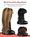 Adjustable Wig Head for Travel and Salon - Black Stand, Styrofoam Head, Collapsible Compact Stand Expands for Long and Short Wigs - by Adolfo Design
