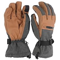 The Slugger Ski & Snowboard Glove - Waterproof Gloves with Synthetic Leather Shell Construction & Waterproof Zipper Pocket - Designed for Skiing, Snowboarding, Shoveling - Touchscreen Compatible