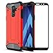 Galaxy A6 Plus 2018 Case, ZHFLY [Heavy Duty] Shockproof Bumper Tough Rugged Dual-Layer Protective Case Cover & 2.5D Tempered Glass Screen Protector for Samsung Galaxy A6 Plus 2018,Red