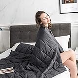 Cozynight Weighted Blanket 20Lbs(60''x80'',Dark Grey,Queen Size), Heavy Blanket with Weighted Glass Beads Release Stress and Give You a Deep Sleep in The Night