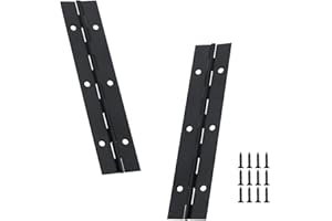 Yeecheng 2PCS Black 6-Inch Heavy Duty Piano Hinge,2" Open Width Stainless Steel Continuous Hinges, Includes Pre-Drilled Holes and Screws, Ideal for Piano Cabinets ane Wooden Box.