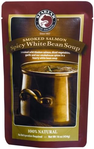 SeaBear Spicy White Bean Soup with Smoked Salmon, 16 Ounce Unit