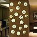 2 Sheets Glow in The Dark Wall Decal Stars/Moon Luminous Fluorescent Stickers for Kids'/Baby's Bedroom Decor DIY Art Decals Light Smile Face 0018 (8.3