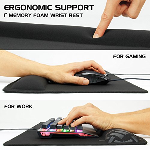 image for ENHANCE Large Gaming Mouse Pad with Wrist Support - Memory Foam Wrist 