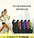 No Tie Shoe laces, Elastic and Reflective Shoelaces with Lock, Stretch Quick Sneaker Strings Lacing System for Fitness of Running, Hiking, Other Athletics - Adults and Kids (Black)