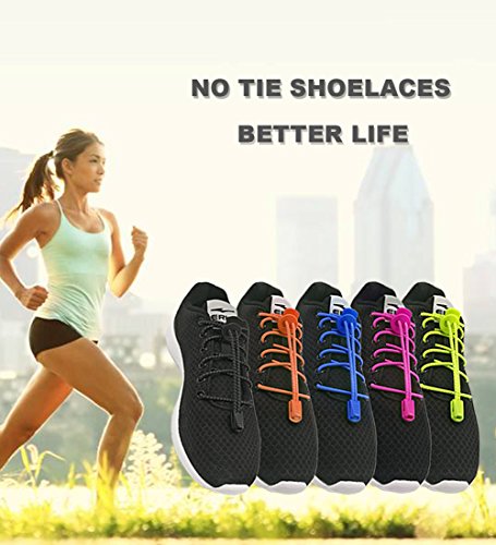 image for VESONNY No Tie Shoe laces, Elastic and Reflective Shoelaces with Lock 