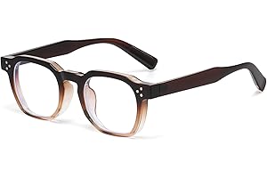 AIEYEZO Retro Blue Light Glasses for Men Women Square Thick Framed Eyeglasses Trendy Vintage Computer Glasses