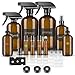 Glass Spray Bottle, Amber Glass Spray Bottles Set Roller Bottles for Essential Oils, Cleaning Products or Aromatherapy (16OZ x2, 8OZ x1, 4OZ x1, 2OZ x2 Dropper Bottle, 10ML x4 roller bottles)
