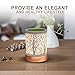 Foromans Classic Oil Wax Melts Warmer White Metal Cover Forest Design and Soild Wood Base Fragrance Candle Warmer Lamp for Home Décor