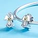 BAMOER Angel Love Sterling Silver Charm with Clear CZ Charm Bead for European Bracelet Gift