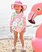 RuffleButts Baby/Toddler Girls Long Sleeve One Piece Swimsuit - Tropical Garden with UPF 50+ Sun Protection - 6-12m