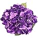 Luyue 5 Big Heads Artificial Silk Hydrangea Bouquet Fake Flowers Arrangement Home Wedding decor (Dark Purple)