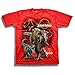 Jurassic World Boys' Big 2 T-Rex & Raptor Short Sleeve T-Shirt, red, S