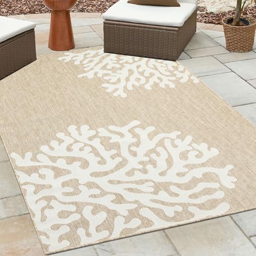 LR Home Captiva 5 x 7 Indoor/Outdoor Area Rug for Home Decor | Floral ...