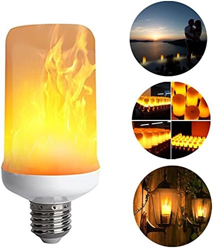 led flame bulbs Super Flame Light Burning Effect Decorative Fire Flickering Simulation Vintage Atmosphere Decorative Lamps Simulated Antique Lantern Christmas decorations E26- Standard Base -1 pack