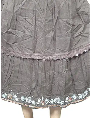 Bohemian Women's Indian Cotton Brown Boho Gypsy Skirt