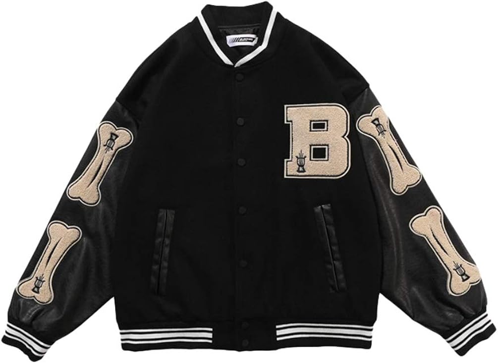 GladiolusA Men's Varsity College Jacket Baseball Jackets: Amazon.co.uk: Clothing