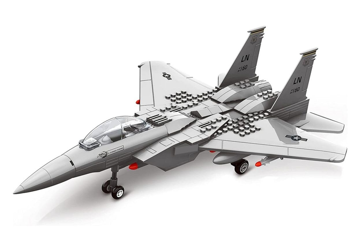 F15 Eagle jet airplane model. Bricks toy kit. Tactical fighter aircraft 1:48. — image 1