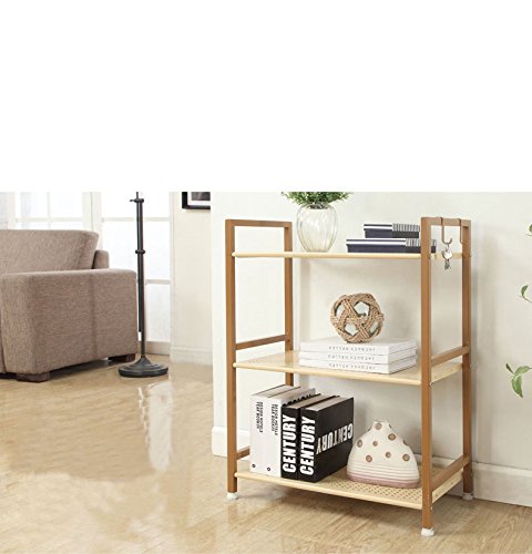 3 Tier Shelving Unit Kitchen&Home Storage Rack With Hook, Metal, GEYUEYA Home