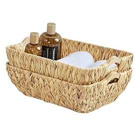 FairyHaus Wicker Rattan Baskets for Organizing 2Pack 51JcoYbvzeL