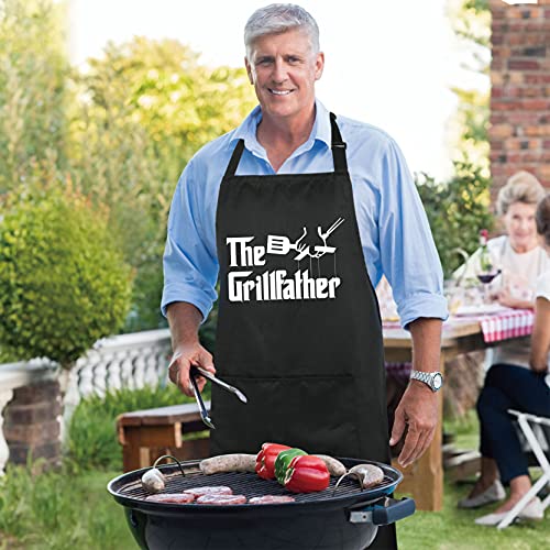 Xornis 100% Cotton Funny Apron with 2 Pockets Kitchen Cooking Grill BBQ Aprons