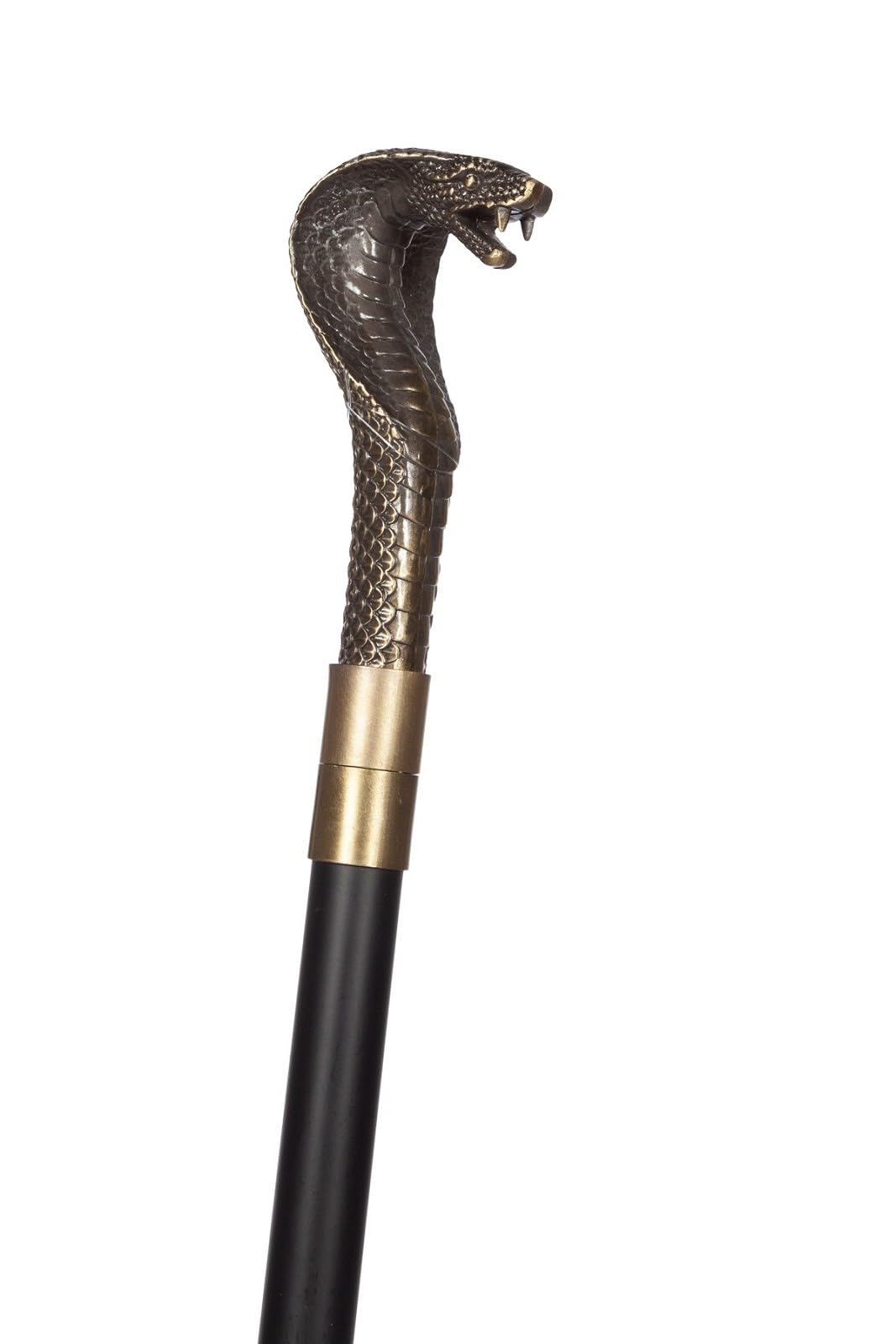 Walking Stick with Cobra Handle Metal Walking Stick Snake Gothic Steampunk Costume Accessory Women Men