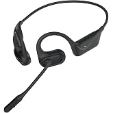 MONODEAL Open Ear Headphones with Mic, Wireless Headset with Microphone | Bluetooth 5.4 Lightweight Noise Cancelling Mute Button, Wireless Headset Earphones for Work, Driving, Home Office, Workouts