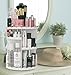 Jerrybox 360 Rotating Makeup Organizer, Adjustable Makeup Cosmetic Storage for Countertop, Large Capacity Make up Caddy Shelf Organizers, Cycle, White