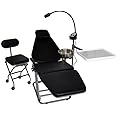 Aries Outlets Portable Foldable Dental Chair &Operating LED Lamp & Nylon Bags& Doctor's Chairs(Saddle Horse Chair+Square Chair) (Patient Chair & Square Chair with Bags)