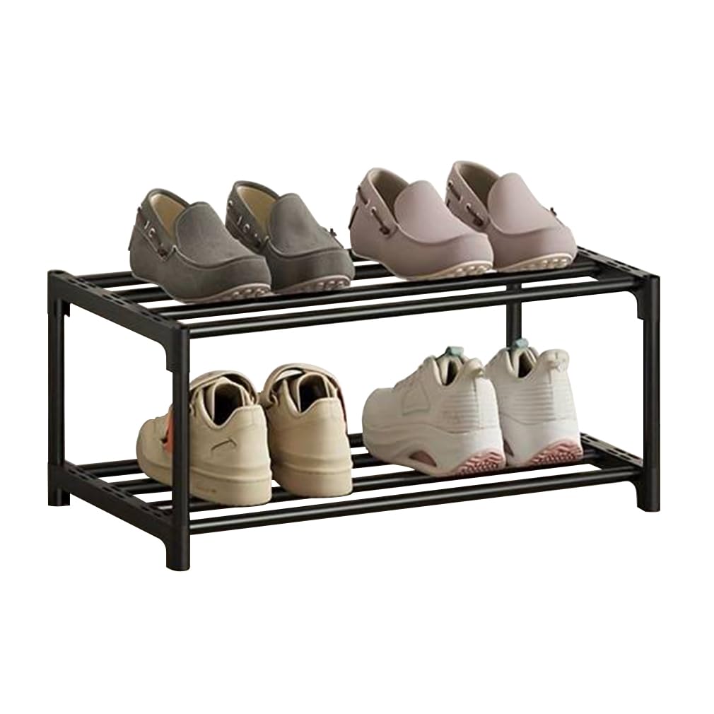 XIANGLV Shoe Rack, 2-Tier Shoe Rack Small, Shoe Racks Storage Organizer, Anti-Rust Coating, Suitable For Dormitory, Rental House, Balcony, Hallway, Quick Assembly