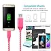 Micro USB Cable, MKDGO 3ft Round 360 Degree Visible Flowing LED EL Light Up Fast Charge Cable Sync Data Cord Tangle Free for Samsung, Nexus, LG, Motorola, Android Smartphones and More - Pink Light