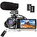 MELCAM FHD1080P Video Camera Camcorder with Microphone, 1080P 30FPS 24MP Vlogging Camera Recorder, 3.0 Inch 270 Degree Rotation Screen, 16X Digital Zoom, 2 Batteries