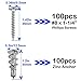 Ansoon Zinc Self Drilling Drywall Hollow-Wall Anchors with Screws Kit, 100 Heavy Duty Metal Wall Anchors and 100#8 x 1-1/4'' Screws - 200 Pieces All Together