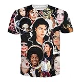 T-shirt 3D Print King of Rock and Roll Michael Jackson Hip Hop Singer Star Rock (M)