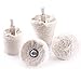 Swpeet 4 Pcs White Cotton Polishing Buff Wheel Set for Polishing Tools, Polishing Pad Wheel Set Perfect for Manifold, Aluminum, Stainless Steel and Chrome (Cone/Column/Mushroom/T-Shaped)