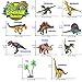 Alagoo Dinosaur Toys, Realistic Dinosaur Figures with Activity Play Mat & Trees, Educational Dinosaur Playset to Create a Dino World Including T-Rex, Triceratops, Velociraptor, Gift for Kids