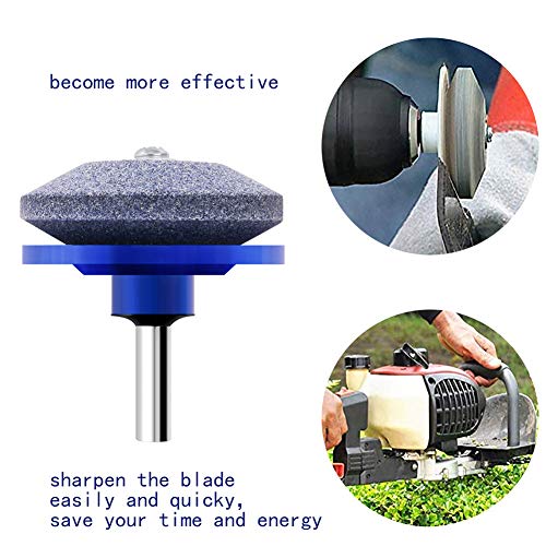 YOLIYANA Universal Lawnmower Blade Sharpener Lawn Mower Sharpener Grinder Wheel Stone Fit for Any Power Drill Hand Drill (4 Pack) - Thumbnail 3