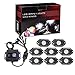 OFFROADTOWN RGB LED Rock Lights Kit 8 pods Underglow Multicolor Neon Light Pod with Bluetooth App Control IP68 Exterior Wheel Well Light for Pickup Tundra Dodge GMC UTV Truck
