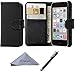 Wisdompro iPhone 5c Case, Premium PU Leather 2-in-1 Protective Flip Folio Wallet Case with Multiple Credit Card Holder/Slots for Apple iPhone 5c (Black)