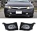 VioGi 2pcs JDM Clear Lens Fog Lights w/Bulbs+Switch+Wiring Harness & Necessary Installation Kit For 06-08 Honda Civic 4-Door Sedan