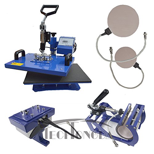 110V 5in1 Multifunctional Sublimation Heating Press Transfer Machine Mug Plate Cap Hat T-Shirts DIY Printing Business