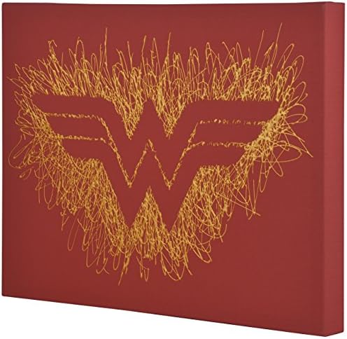 Edge Home Products Wonder Woman Logo Paint Splatter Canvas 16 by 20 2 Inch Depth Size