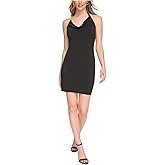 GUESS Womens Halter Midi Cocktail and Party Dress Black 16