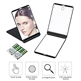 SKINOSM LED Lighted Makeup Mirror with 8 Dimmable Led Lights, Touch Switch Travel Mirror, Portable