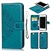 Compatible with iPhone 8 Plus Case, iPhone 7 Plus Wallet Case Embossed Love PU Leather Case TPU Shock Bumper Magnetic Detachable Card Slots Hand Strap Cover for iPhone 7 Plus & iPhone 8 Plus