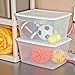 Sterilite 58 Quart See Through Plastic Storage Box with Lid, White, (White) (Case of 8)