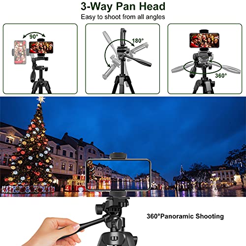 Phone & Tablet Tripod Stand, 57 inch Extendable Aluminum Travel Tripod