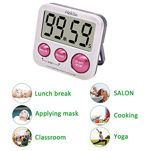 image for Hekisn Best Digital Kitchen Timer, Digital Stainless Steel Cooking Tim
