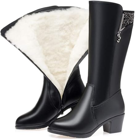 leather knee high walking boots